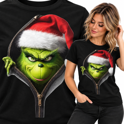 KOSZULKA DAMSKA ŚWIĄTECZNA  GRINCH 2